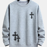 Roel | Sweater met kruisprint en relaxte pasvorm