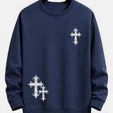 Roel | Sweater met kruisprint en relaxte pasvorm