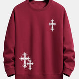 Roel | Sweater met kruisprint en relaxte pasvorm