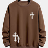 Roel | Sweater met kruisprint en relaxte pasvorm