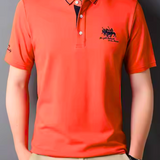 Rogier | Marineblauwe polo met clubstrepen