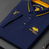 Rogier | Marineblauwe polo met clubstrepen