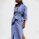 Johana - Elegante Hemdress met Strepen