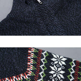 Sam | Kersttrui met geometrische print en halve rits
