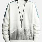 Sam | Sweater met bergprint en ronde hals