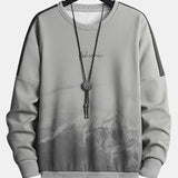 Sam | Sweater met bergprint en ronde hals