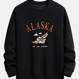 Sander | Sweater met alaska- en adelaarprint en relaxte pasvorm