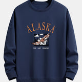 Sander | Sweater met alaska- en adelaarprint en relaxte pasvorm