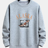 Sander | Sweater met alaska- en adelaarprint en relaxte pasvorm