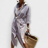 Johana - Elegante Hemdress met Strepen