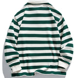 Sebastiaan | Gestreepte polosweater met wafelstructuur en relaxte pasvorm