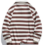 Sebastiaan | Gestreepte polosweater met wafelstructuur en relaxte pasvorm