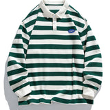 Sebastiaan | Gestreepte polosweater met wafelstructuur en relaxte pasvorm