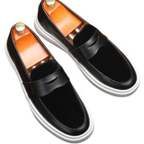 Sikko | Zwarte leren penny loafers