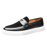 Sikko | Zwarte leren penny loafers