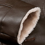 Stef | Blazer van PU-leer met imitatiebontvoering