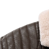 Stef | Blazer van PU-leer met imitatiebontvoering