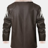 Stef | Blazer van PU-leer met imitatiebontvoering