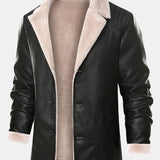 Stef | Blazer van PU-leer met imitatiebontvoering