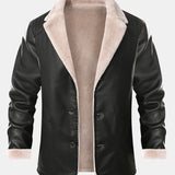 Stef | Blazer van PU-leer met imitatiebontvoering