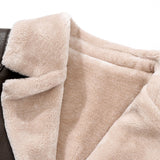 Stef | Blazer van PU-leer met imitatiebontvoering