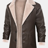 Stef | Blazer van PU-leer met imitatiebontvoering