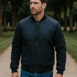 Coen | Marineblauw gewatteerd bomberjack