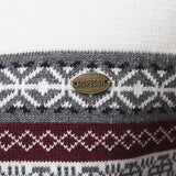 Sven | Jacquardtrui met contrastpatroon en korte rits