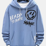 Teije | Hoodie met smiley- en graffitiprint
