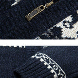 Teun | Kerstvest met geometrische print en rits