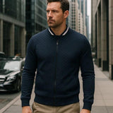 Stijn | Marineblauw bomberjack met structuur