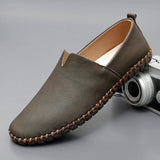 Theo | Bruine instaploafers van leer
