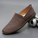 Theo | Bruine instaploafers van leer