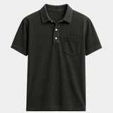 Tobias | Polo met denimlook en borstzak