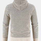 Tobias | Trui met structuur, capuchon en teddyvoering