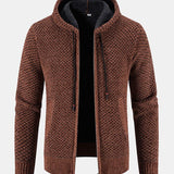 Tobias | Trui met structuur, capuchon en teddyvoering