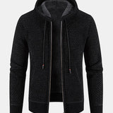 Tobias | Trui met structuur, capuchon en teddyvoering