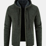Tobias | Trui met structuur, capuchon en teddyvoering