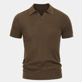 Tristan | Gebreide polo met open revers