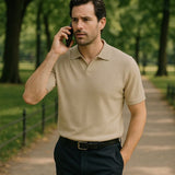 Tristan | Gebreide polo met open revers