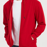 Twan | Basic katoenen hoodie met doorlopende ritssluiting