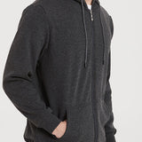 Twan | Basic katoenen hoodie met doorlopende ritssluiting