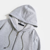 Twan | Basic katoenen hoodie met doorlopende ritssluiting