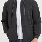Twan | Basic katoenen hoodie met doorlopende ritssluiting