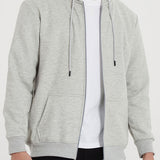 Twan | Basic katoenen hoodie met doorlopende ritssluiting