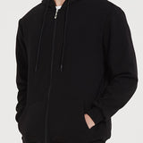 Twan | Basic katoenen hoodie met doorlopende ritssluiting