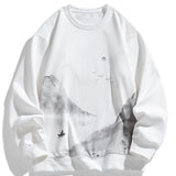 Valentijn | Sweater met inktlandschap en ronde hals