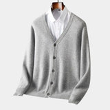 Yde | Beige gebreid vest met knoopsluiting