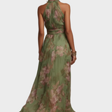 Livia - Elegante Maxi Jurk Halter met Bloemen