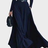 Kornelia - Maxi jurk van jersey met hoge kraag